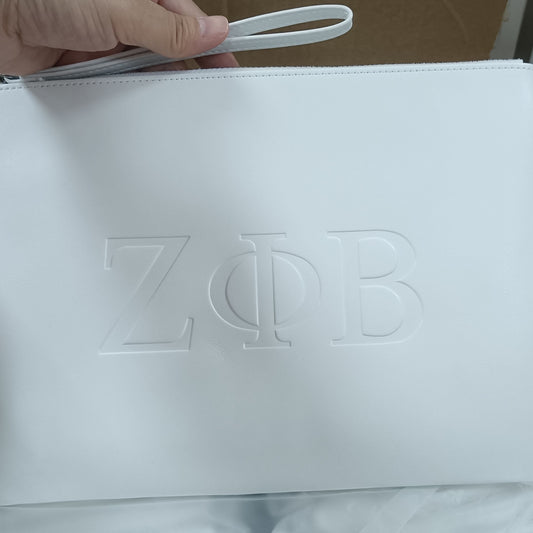 ΖΦΒ Leather Crossbody Clutch