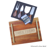 Finer Friend Charcuterie Board & Knife Set [Will Ship from 3rd Party Shipper]