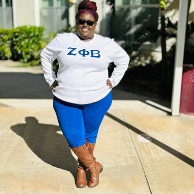 Zeta Phi Beta White Sweater