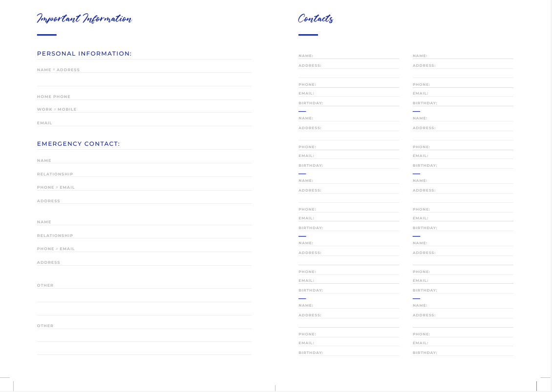 2026 FINER Planner REFILLS