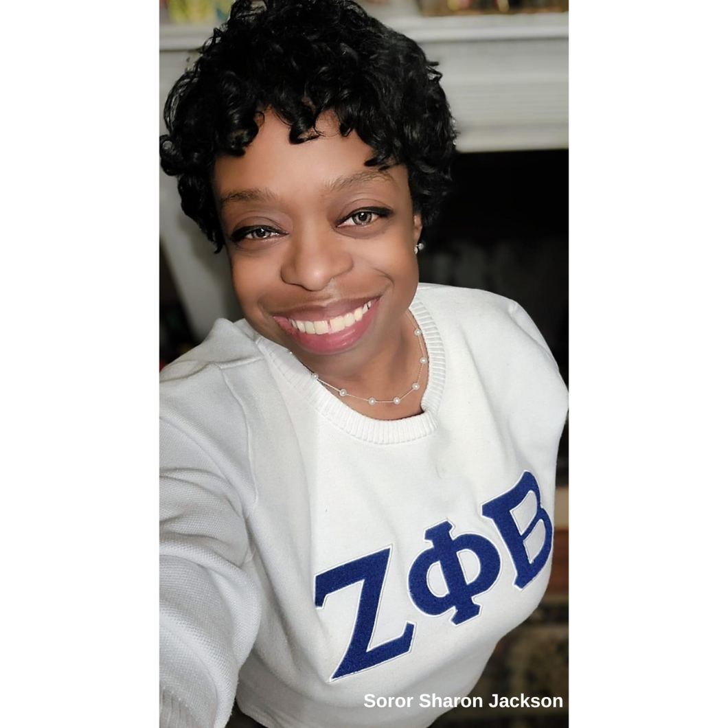 Zeta Phi Beta White Sweater