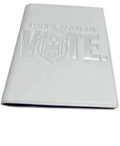 Finer Women Vote Leather Notebook Cover and Notebook