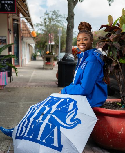 Zeta Phi Beta Compact Umbrella