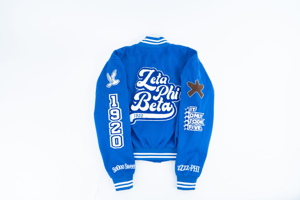 Structured Cropped Varsity Bomber Jacket